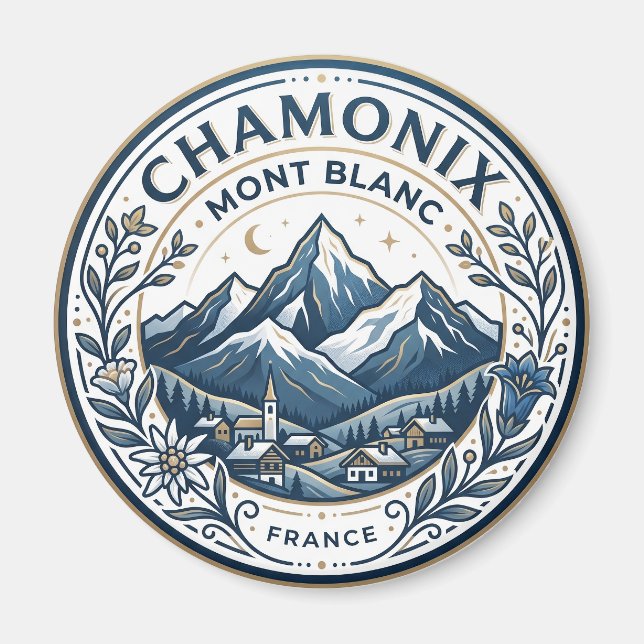 Chamonix-Mont-Blanc Frankrike Magnet (Framsidan)
