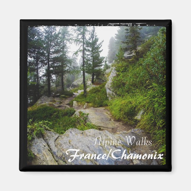 Chamonix, Mont Blanc, Frankrike (Magnet) Magnet (Framsidan)