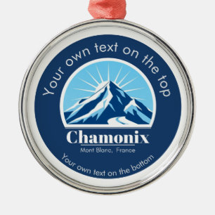Chamonix Mont Blanc Frankrike medal Julgransprydnad Metall