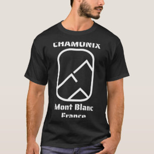 Chamonix mont blanc frankrike skidåkning snowboard t shirt