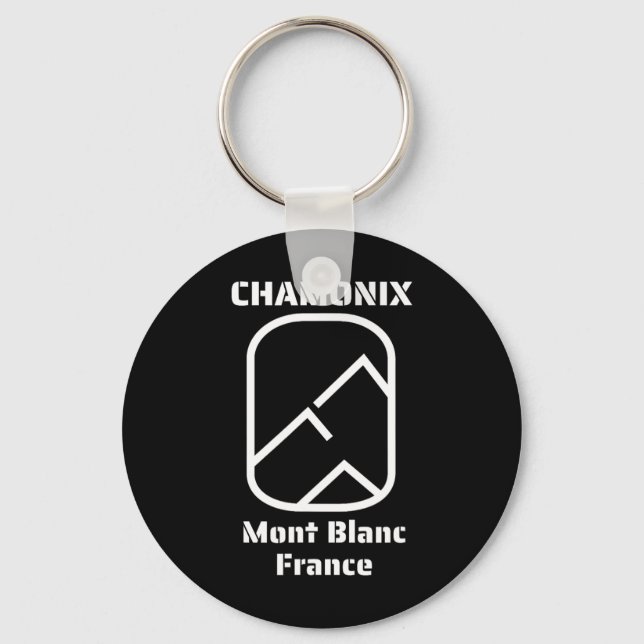 Chamonix Mont Blanc Frankrike Skiing Snowboarding Nyckelring (Framsida)