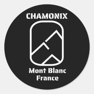 Chamonix Mont Blanc Frankrike Skiing Snowboarding Runt Klistermärke