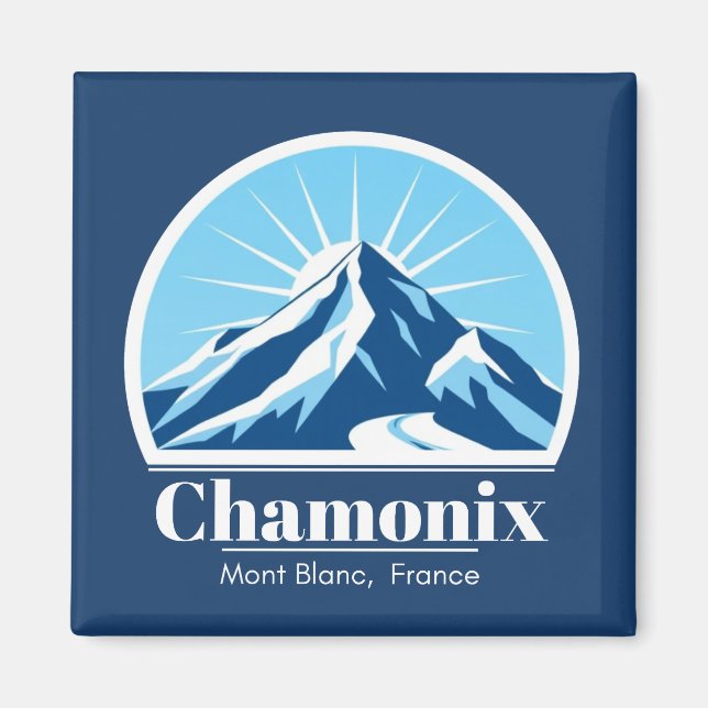Chamonix Mont Blanc Frankrike souvenir Magnet (Framsidan)