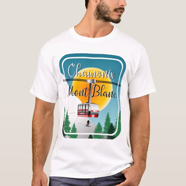 Chamonix Mont Blanc Frankrike T Shirt (Framsida)