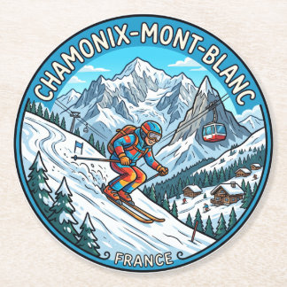 Chamonix Mont Blanc Frankrike Underlägg Papper Rund