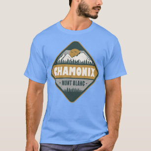 Chamonix Mont Blanc Frankrike Vintage Hiking Desig T Shirt