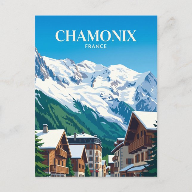 Chamonix-Mont-Blanc Frankrike Vykort (Framsida)