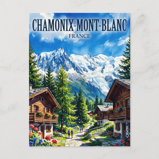 Chamonix-Mont-Blanc Frankrike Vykort (Framsida)