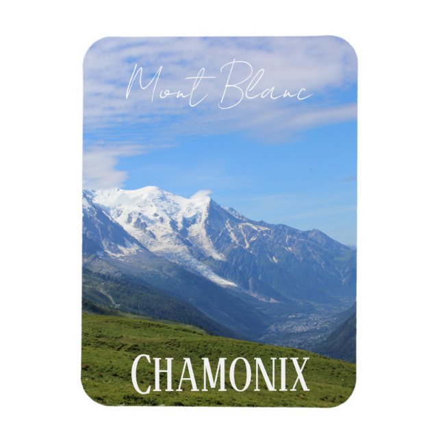 Chamonix, Mont Blanc, Fransk Alpes, sommarmagnet Magnet (Vertikal)