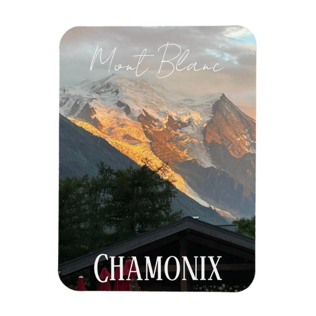 Chamonix, Mont Blanc, Fransk Alpes, sommarmagnet Magnet (Vertikal)