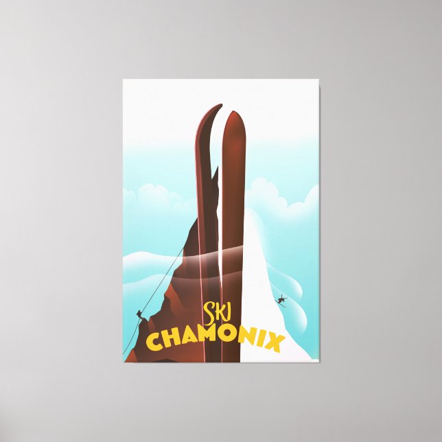 Chamonix-Mont-Blanc skidposter Canvastryck (Framsida)