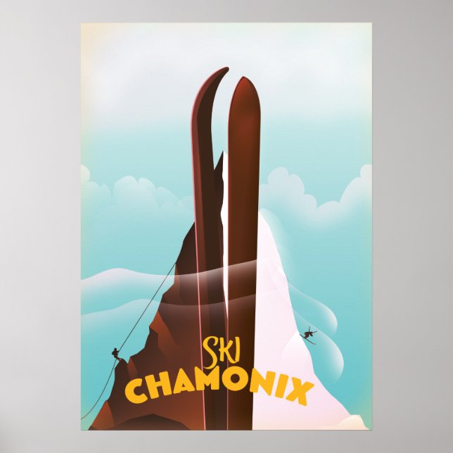 Chamonix-Mont-Blanc skidposter Poster (Framsidan)