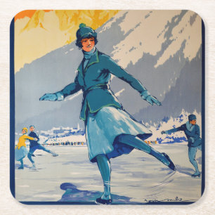 Chamonix - Mont Blanc Underlägg Papper Kvadrat