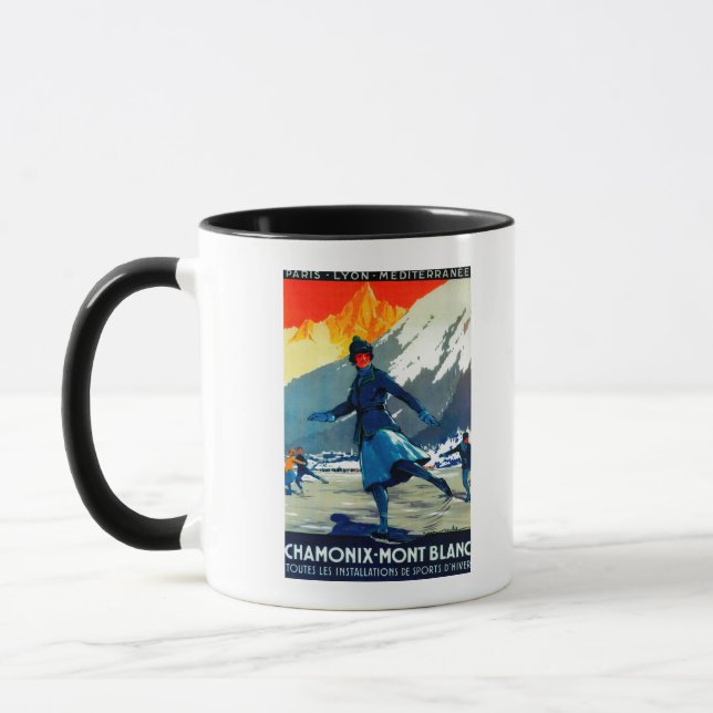Chamonix-Mont Blanc Vintage PosterEurope Mugg (Vänster)
