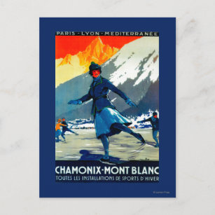 Chamonix-Mont Blanc Vintage PosterEurope Vykort