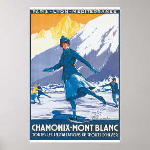 Chamonix Mont Blanc Vintage resor Poster