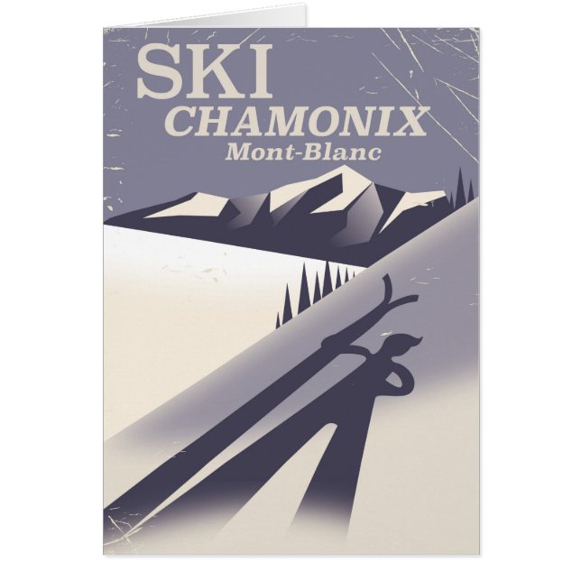 Chamonix-Mont-Blanc Vintage Ski poster Hälsningskort (Framsidan)