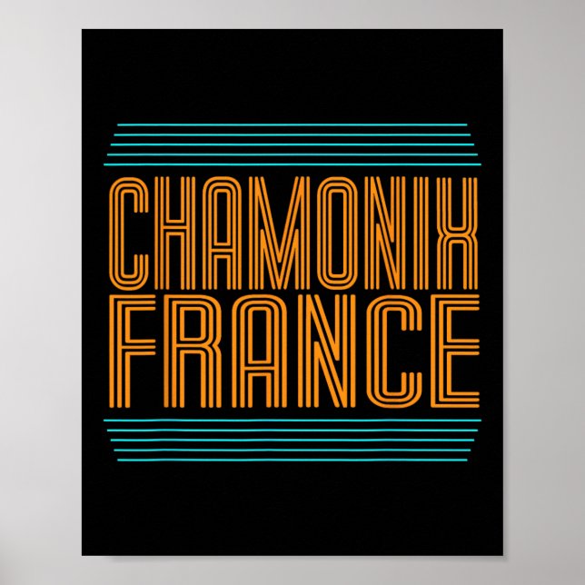 Chamonix Retro Fransk Alpernor Alpine Skiing Frank Poster (Framsidan)