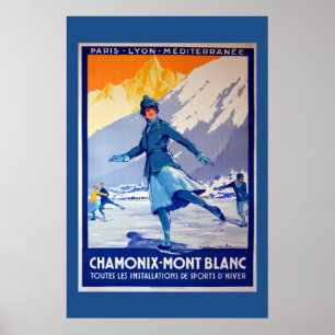 Chamonix, Schweiz Vintage resor Poster