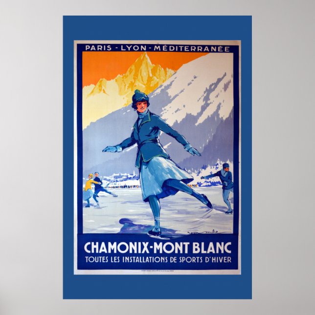 Chamonix, Schweiz Vintage resor Poster (Framsidan)