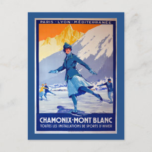 Chamonix, Schweiz Vintage resor Poster Vykort