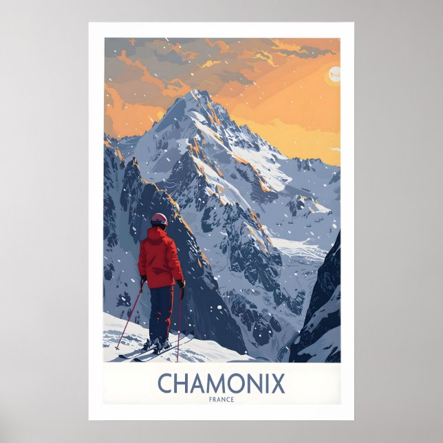 Chamonix Ski Print - France 1 Poster (Framsidan)