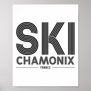 Chamonix Ski Resort Frankrike Alpernas Fransk Skii Poster