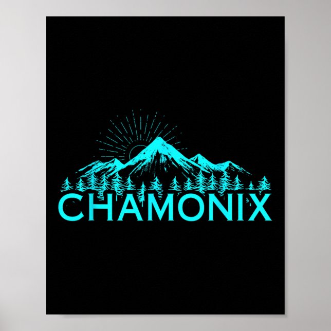 Chamonix Ski Resort Frankrike Alpine Skiing Fransk Poster (Framsidan)