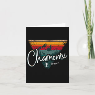 Chamonix Ski Resort Frankrike Alpine Skiing Vintag Kort