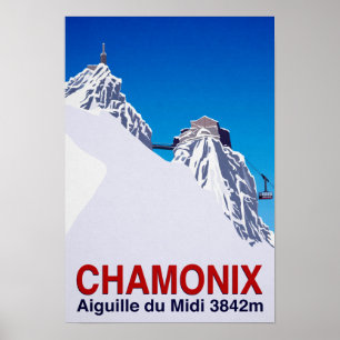 Chamonix Ski Resort Frankrike Poster