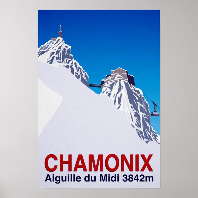 Chamonix Ski Resort Frankrike Poster (Framsidan)