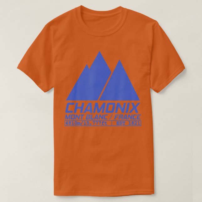 Chamonix Ski Resort Skiing Mont Blanc Frankrike T Shirt (Design framsida)