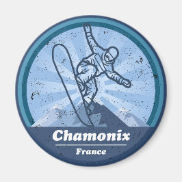Chamonix Station de ski - Snowboard Magnet