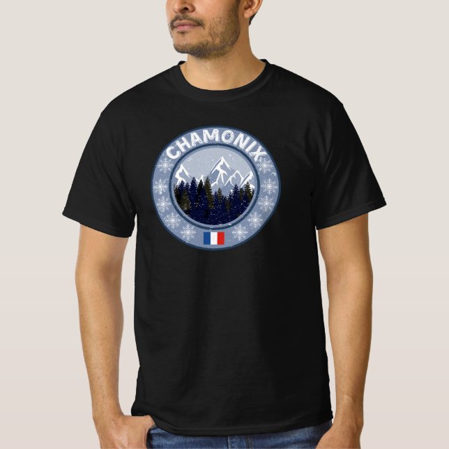 Chamonix Station de Ski T Shirt (Framsida)