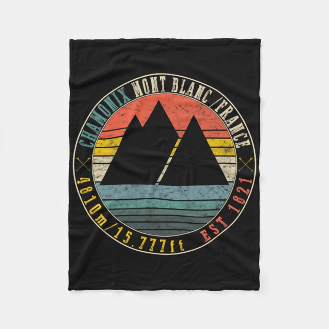 Chamonix Valley Mont Blanc Frankrike Skiing Snowbo Fleecefilt (Framsidan)