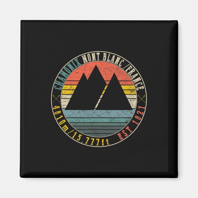 Chamonix Valley Mont Blanc Frankrike Skiing Snowbo Magnet (Framsidan)