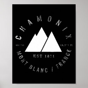 Chamonix Valley Mont Blanc Frankrike Skiing Snowbo Poster
