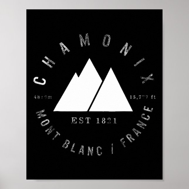 Chamonix Valley Mont Blanc Frankrike Skiing Snowbo Poster (Framsidan)