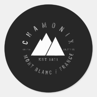 Chamonix Valley Mont Blanc Frankrike Skiing Snowbo Runt Klistermärke