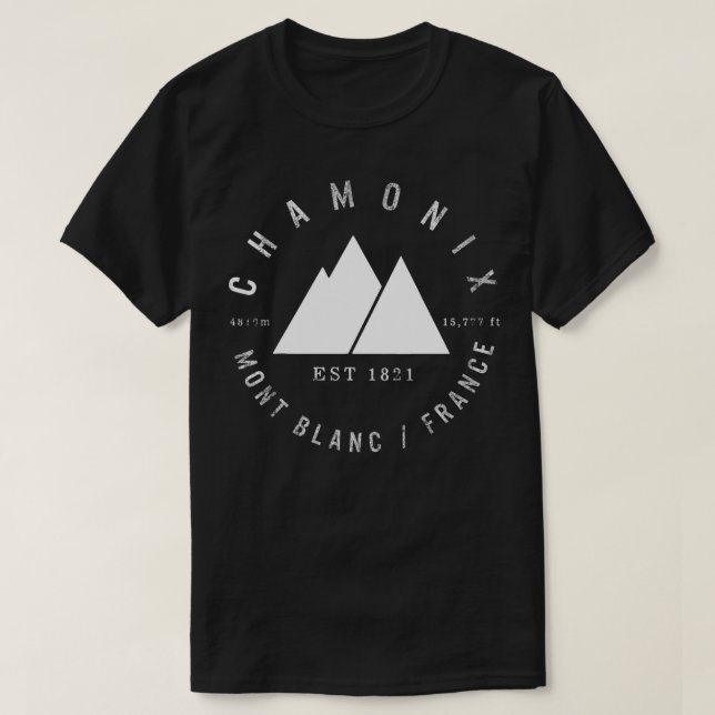 Chamonix Valley Mont Blanc Frankrike Skiing Snowbo T Shirt (Design framsida)