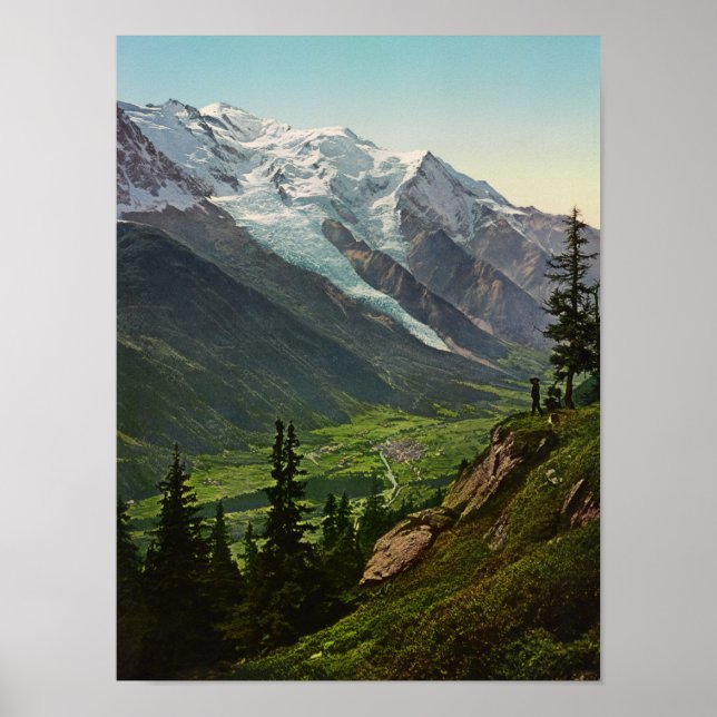 Chamonix Valley - Montblanc och La Flegere Poster (Framsidan)