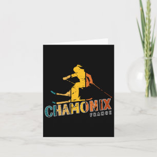 Chamonix Vintage Ski Resort Frankrike Alpine Skiin Kort