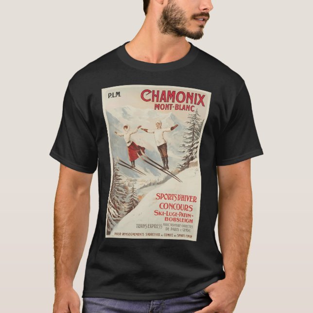 Chamonix Vintage Skida T Shirt (Framsida)
