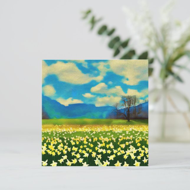 Champ de jonquilles - peinture (Stående Fram)