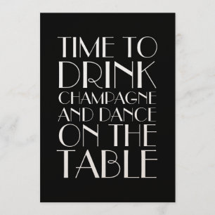 Champagne 1920:s födelsedagsinbjudan inbjudningar