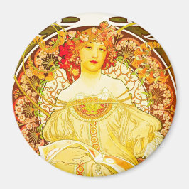 Champagne, Alphonse Mucha-Magnet Magnet