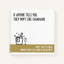 Champagne Älskare Guld Färg Notebook