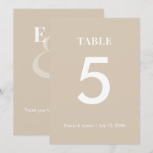Champagne Ampersand Bröllop | Modern Bordnummer