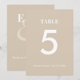 Champagne Ampersand Bröllop | Modern Bordnummer Inbjudningar
