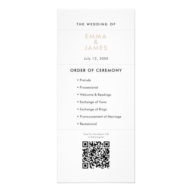 Champagne Ampersand Bröllop | Program | QR-kod (Framsidan)